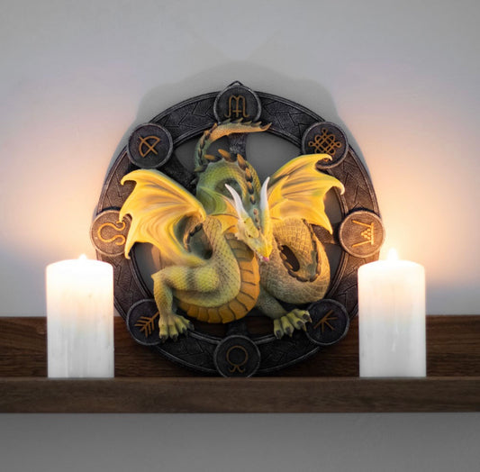 Mabon Dragon Resin Wall Plaque By Anne Stokes