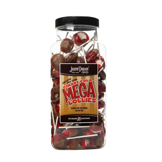 Cherry Cola Mega Lollies Full Jar Of 90