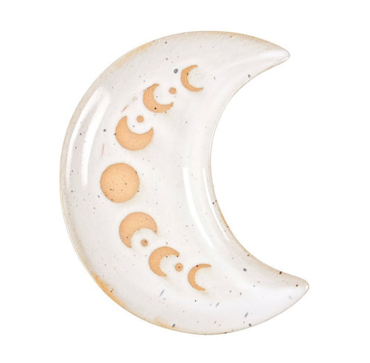 12cm Moon Phase Crescent Ceramic Trinket Dish