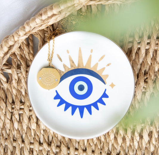 All Seeing Eye Necklace and Dish Gift Set