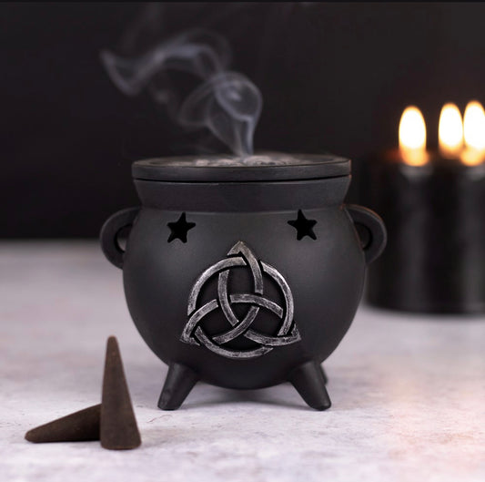 Triquetra Cauldron Incense Cone Holder