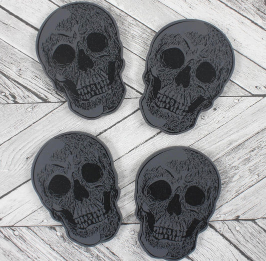 Set Of 4 MDF Skull Coasters