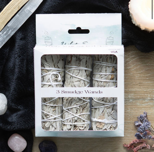 Set Of 3 White Sage Smudge Wands